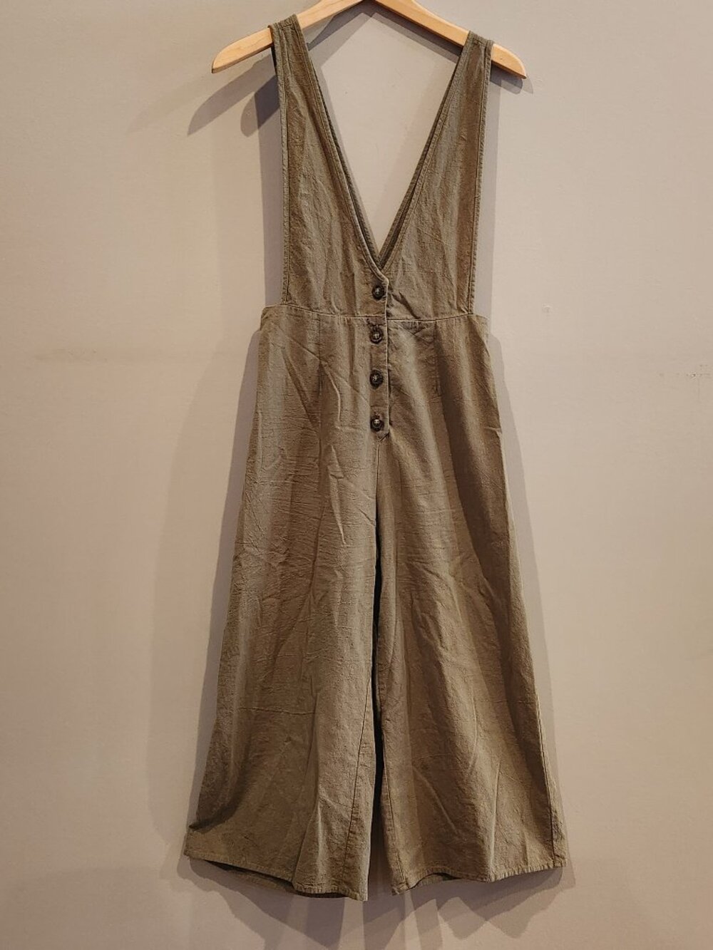 Sienna Sky Olive Green Wide Leg Jumpsuit Romper Womens Small Boho